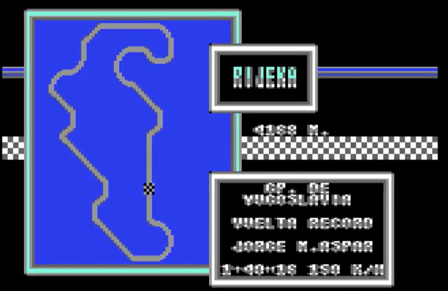 Aspar GP Master C64 - menú principal con opciones de campeonato